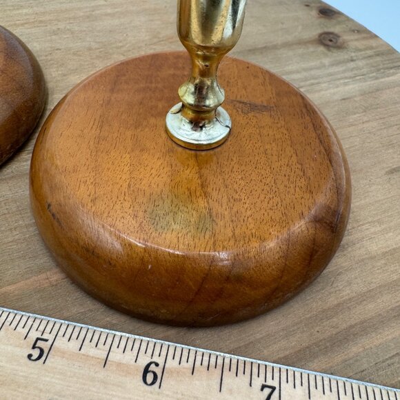 Set of 2  Oregon  Myrtle wood Candle Holders MCM decor - Picture 13 of 14